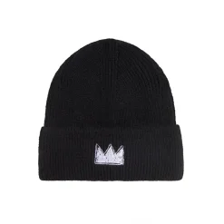 Basquiat White Crown Embroidered Beanie