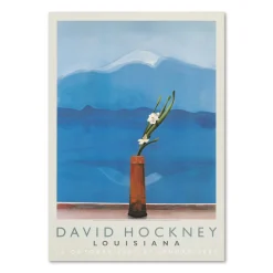 David Hockney – Mt. Fuji and flowers (1972)