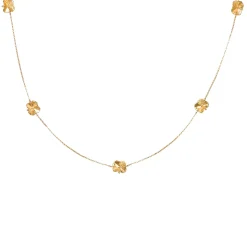 Firkløver halskæde med fem kløvere – forgyldt sølv