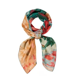 Tørklæde – Large Light Multicolor Flower Scarf