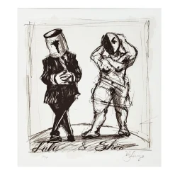 William Kentridge litografi – Lulu & Schön (2018)